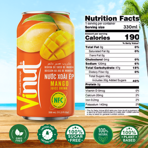VINUT Can (estañado) de 330ml, bebida personalizable con zumo de Mango Original, precio bajo, venta al por mayor - Product Image 3