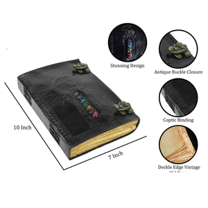300 trang Tạp Chí da đen bảy đá Thời Trung Cổ dập nổi cuốn Sách Bóng máy tính xách tay Đại Học Nhật ký văn phòng sổ phác thảo 10x7 inch - Product Image 5