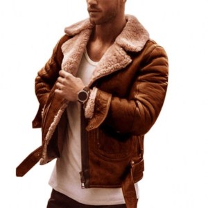 Veste d'hiver en cuir véritable avec fourrure, prix spécial pas cher, de haute qualité, faite à la main - Product Image 5