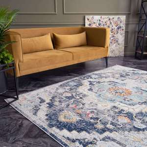 Tapis de salon abstrait 3D vintage Marrakech, tissé à la machine, tapis de couloir à tissage plat - Product Image 6