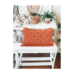 Taie d'oreiller lombaire orange brûlée à la main coussin imprimé floral pour la maison ou l'hôtel pour le salon Offre Spéciale d'usine - Product Image 5