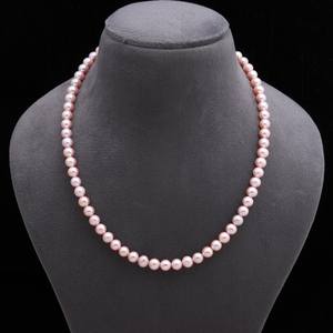 Ensemble de bijoux perlés faits à la main en argent sterling et or, perles d'eau douce blanches de 8 mm, qualité AAA, vintage, unisexe, pour anniversaire, fiançailles - Product Image 1