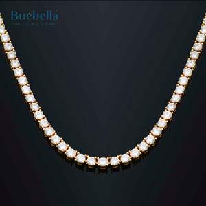 Offre Spéciale haute qualité 925 argent 18K plaqué or 3mm Moissanite diamant chaîne de tennis hommes - Product Image 2