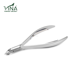 Coupe-cuticules à mâchoires biseautées en acier inoxydable gris haute précision Vina VNC-07-GC, approuvé par les techniciennes ongulaires - Product Image 4