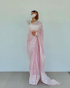 Pure Organza Stof <span class=keywords><strong>Saree</strong></span> Lichtgewicht <span class=keywords><strong>Transparant</strong></span> <span class=keywords><strong>Saree</strong></span> Feestkleding Vrijetijdskleding Functie Draag Traditionele <span class=keywords><strong>Saree</strong></span> - Product Image 1