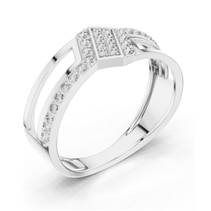แหวนเพชรแล็บ 0.352 กะรัต และมอสซาไนต์สำหรับสุภาพสตรี ความใส VVS-VS ทอง 18KT, 14KT, 10KT และเงิน 925  ทองชมพู, ทองเหลือง, ทองขาว - Product Image 4
