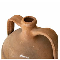 Vases rustiques en terre cuite rouge écologiques vintage à deux poignées, 23 pouces H x 14 pouces D, boîte de rangement étanche fabriquée en Inde, décoration
