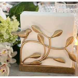 Porte-serviettes et support en métal Ginkgo doré de qualité supérieure salle de bain cuisine salle à manger restaurant table de mariage support de mouchoirs en papier - Product Image 4