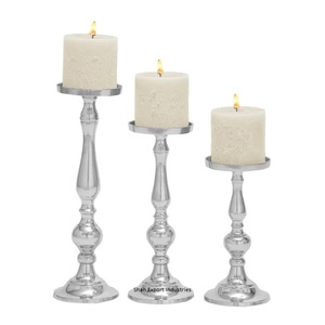 Unique Decorative Metal <b>Pillar</b> <b>Candle</b> Holder High Quality Luxury Silver for Home Living Area Table Decor <b>Candle</b> <b>Pillar</b> - Product Image 1