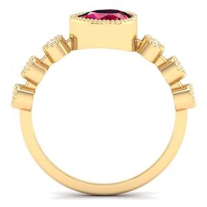 Anillo Solitario de Oro Sólido de 14K/18K con Rubí de Corte Pera de 0.75 Quilates, Certificado GRA, Joyería de Moissanita para Mujer, Nueva Llegada de REYES - Product Image 4