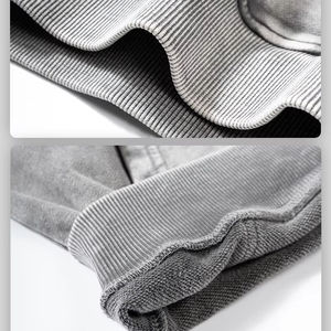 Sudaderas Extra Grandes de Algodón Retro de 420 g para Hombre, Lavadas al Ácido, con Logotipo en Relieve, Estilo Casual, Temporada de Otoño, Técnicas de Teñido Sólido - Product Image 5