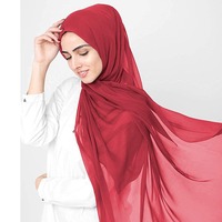 Écharpe Hijab pour femmes de style turc en coton 100% de haute qualité, légère, unie, respirante, anti-rides, extensible dans quatre directions, pour adultes