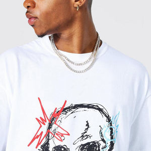 Conjuntos de camisetas con estampado gráfico de alta calidad personalizado 100% algodón ropa de lino de gran tamaño camisetas gráficas para hombres y mujeres - Product Image 3