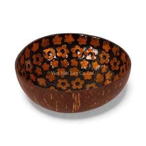 Cuenco de Coco con Incrustaciones de Nácar, Hecho a Mano, Natural, Ecológico, Estilo Bohemio, Decoración Vietnamita para Interiores - Product Image 2