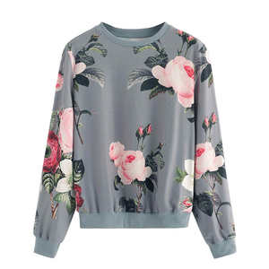 2026 Trending Women's Long Sleeve Slimming Sweatshirt with Embroidered Washed Front Logo <b>100</b>% <b>Cotton</b> Street Wear for Winter - Product Image 4