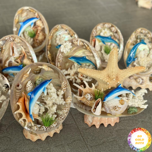 Escultura de Concha Marina, Perla, Delfín y Pez, Pulida, Hecha a Mano, Regalos de Verano 2025, Artesanía de Piedra para Invitados - Caryln - Product Image 5