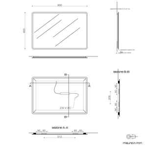 Miroir LED rétroéclairé Dallas 60 x 90 cm, miroir arrondi 60 x 90 cm - Product Image 5