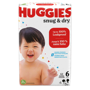 ผ้าอ้อมฮักกี้ส์ ไซส์ 6, ผ้าอ้อมเด็กแบบ Snug & Dry, ไซส์ 6 (มากกว่า 35 ปอนด์), 124 ชิ้น - Product Image 2