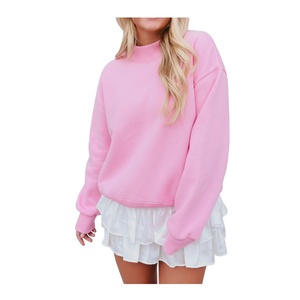 Sudadera de cuello alto oversize para mujer, de manga larga, tejido cálido, ecológico, diseño minimalista relajado, para otoño e invierno - Product Image 1