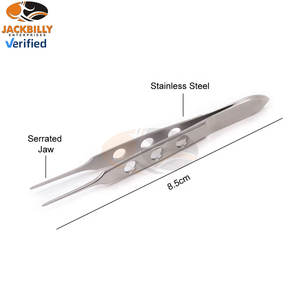 คีมหนีบปากตรงหยักสำหรับการซ่อมตาเครื่องมือผ่าตัดทางตาทำจากสเตนเลสระดับพรีเมียมขนาด8.5ซม. - Product Image 4