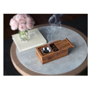 Quemador de incienso indio Madkhan hecho a mano soporte de aromaterapia de madera tradicional para meditación hogar ambiente relajación otoño - Product Image 1