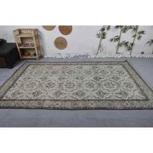 พรมขนแกะสไตล์ตุรกีสีเบจสีน้ำตาลลายดอกไม้คลาสสิกเป็นมิตรกับสิ่งแวดล้อมพรมปูพื้นขนาดกลาง5.6x9.2ฟุตสี่เหลี่ยมผืนผ้าน้ำยางสำหรับห้องรับประทานอาหาร - Product Image 3