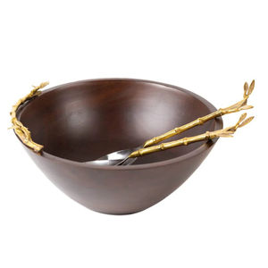 Elegance Home Decoration Bol en bois Bol à salade Bol rond en bois d'olivier artisanal avec accents floraux pour l'hôtel et le restaurant - Product Image 6