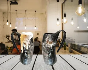 Meilleure qualité corne de buffle tasses cornes à boire chope fait à la main rustique Barware pour Club Party Unique corne naturelle verres - Product Image 4