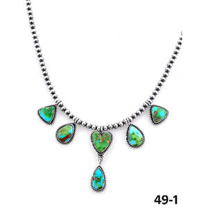 Collier vintage sud-ouest en argent sterling perlé fait main avec turquoise, perles et diamants en forme de cœur, religieux, pour cadeau de mariage - Product Image 2