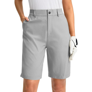 Short de sport en coton respirant confort basique pour femme avec poche zippée Short de course d'entraînement-Techniques lavées - Product Image 1