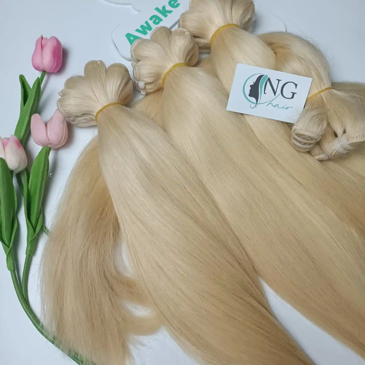 Rechte Inslag Hair Extensions Blonde Kleur 100% Vietnamees Menselijk Haar Geen Verlies Van Kluwen Geen Chemicaliën Gemaakt In Vietnam
