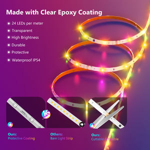 Tira <span class=keywords><strong>de</strong></span> luz LED AC220V controlada por voz <span class=keywords><strong>de</strong></span> <span class=keywords><strong>Alexa</strong></span> y Google, tira <span class=keywords><strong>de</strong></span> luz LED multicolor con cubierta <span class=keywords><strong>de</strong></span> silicona - Product Image 6