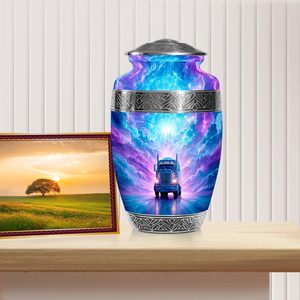 การออกแบบรถบรรทุกที่ทันสมัยโกศใส่เถ้ากระดูกสำหรับผู้ใหญ่ใช้ในโอกาสที่10 "อลูมิเนียม - Product Image 4