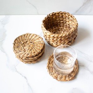 Sous-verres en jacinthe d'eau naturelle, les moins chers, pour boissons, accessoire de table, tissés à la main. - Product Image 6