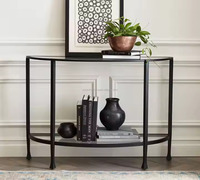 Table d'appoint en aluminium demi-lune table basse moderne demi-lune table basse en aluminium antique