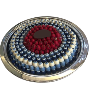 Exclusive Quality Silver Metal Tray <b>Fancy</b> Designer Round <b>Chocolate</b> Serving Tray For Special Occasions Home Hotel Supplies - Product Image 1