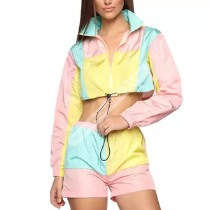 Chaqueta cortavientos y pantalones cortos de tu propio estilo, chaqueta cortavientos de buena calidad, etiqueta personalizada, cortavientos, chándal bordado para mujer - Product Image 1