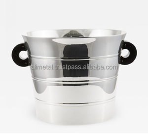 Seau à Champagne en acier inoxydable moderniste personnalisable, refroidisseur de vin ou seau à glace pour les fêtes intérieures et extérieures - Product Image 5