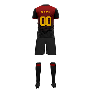 Vente en gros personnalisé élégant maillot de football jaune et noir ensemble complet uniforme de football avec service OEM vêtements de football à bas prix - Product Image 2