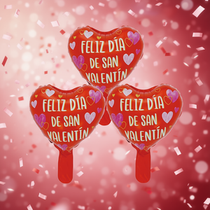 Globos de Corazón Metalizados Feliz Día de San Valentín, 24.5x30.5cm, Bolsa de 12 Piezas - Product Image 3