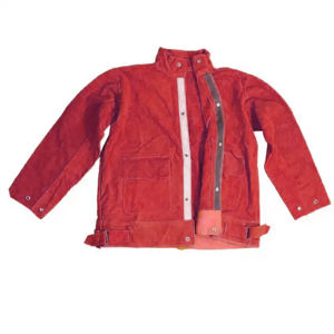 Vêtements de soudage en cuir de vachette, veste de sécurité pour soudeurs, 100% coton, polaire tricoté, vêtements de travail pour le soudage - Product Image 4