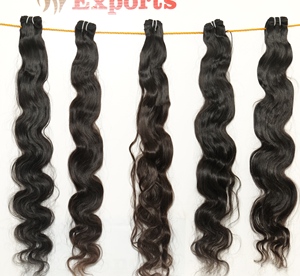 Venta al por mayor 100% Remy templo natural indio paquetes sin procesamiento químico onda suelta color negro Bodywave extensiones de cabello humano - Product Image 5