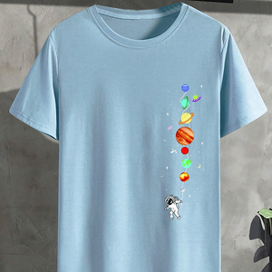 Vente en gros 100% T-shirt en coton pour hommes et femmes Pull à col rond avec impression de logo personnalisé avec motif solide quantité minimale de commande bas - Product Image 2