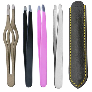 Juego de pinzas para pestañas de acero inoxidable de tendencia superior, aplicador de pestañas, pinzas para cejas con diseño de color plateado y negro personalizado - Product Image 6