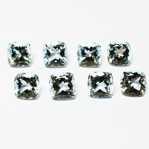 Precio al por mayor de fábrica de tamaño libre, 100% piedras preciosas de Aguamarina sueltas naturales en cojín, corte facetado, lo mejor para uso en joyería, OEM a granel - Product Image 2