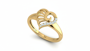 แหวนทอง 14K ประดับเพชรธรรมชาติ ดีไซน์รูปหัวใจ สวยสง่าสำหรับผู้หญิง |    0.10 กะรัต - Product Image 3