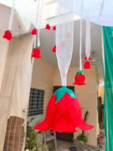 ผ้าโพลีเอสเตอร์พิมพ์ลายดอกไม้สำหรับงานแต่งงานเต็นท์ตกแต่งเพดานพร้อมดอกกุหลาบแขวนฉากหลังเหมาะสำหรับพื้นที่เปิดโล่งและกิจกรรม - Product Image 6