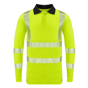 Chemise haute visibilité de haute qualité à manches longues coupe régulière conception de taille personnalisée Nouvelles chemises de sécurité réfléchissantes à manches longues haute visibilité - Product Image 4