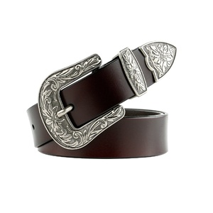 2025 Tendance Business Type Ceinture en cuir formelle pour hommes Ceinture en peau de vache noire et marron pour hommes avec boucle en alliage disponible ici - Product Image 4