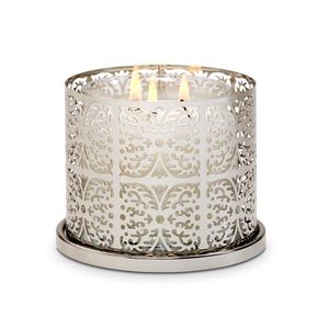 Support votif en métal avec insert en verre parfait pour les bougies chauffe-plat décoration de table intérieure et configuration d'éclairage d'ambiance - Product Image 4